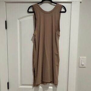 NEW FREE PEOPLE FP MOVEMENT MOCHA LATTE HOT SHOT TUNIC TANK TOP DRESS SIZE SMALL